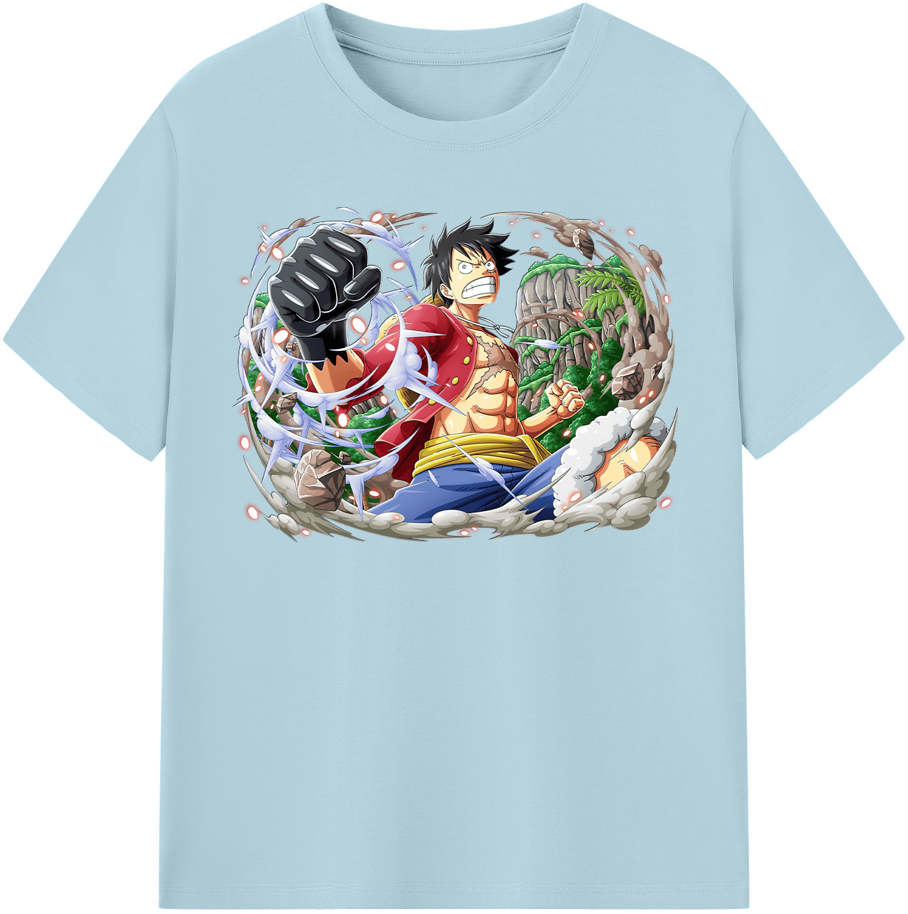 ワンピース モンキー・D・ルフィ ONE PIECE Monkey D. Luffy 綿100％半袖Tシャツ（フロントプリント）